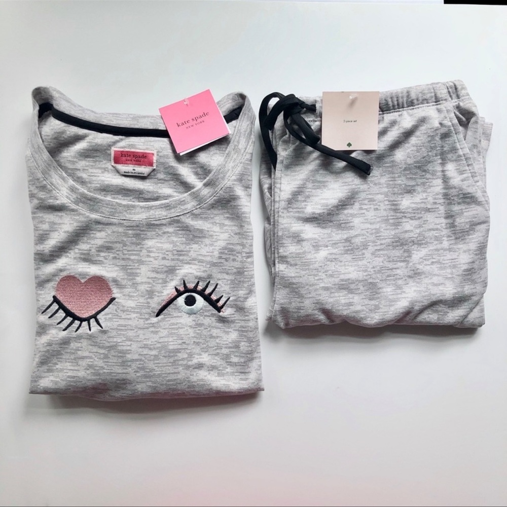 Kate Spade Grey Winking Pajama Set